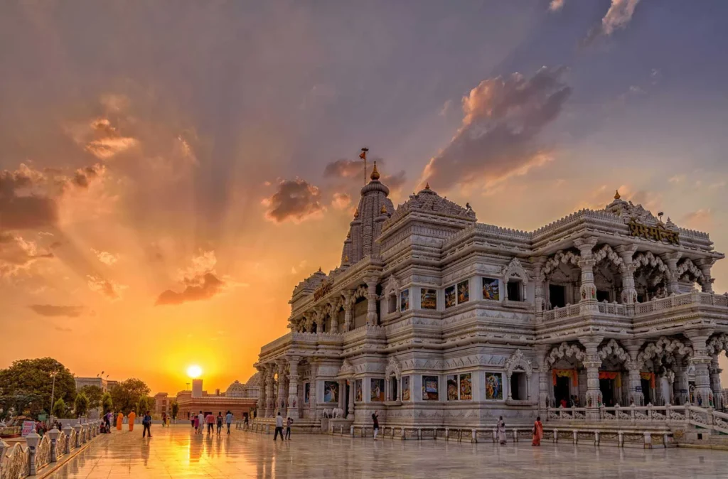 Prem mandir Varindavan - Sunset